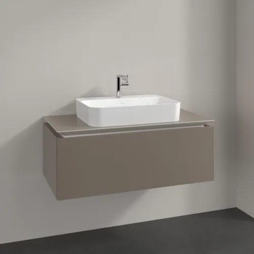 Bild von VILLEROY BOCH Legato Waschbeckenunterschrank, 1 Auszug, 1000 x 380 x 500 mm, Truffle Grey / Truffle Grey #B75500VG