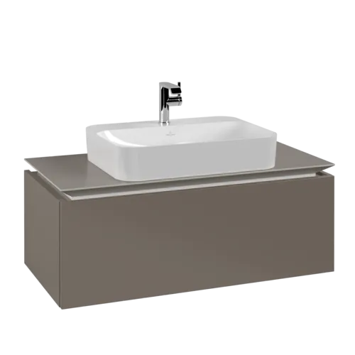 Bild von VILLEROY BOCH Legato Waschbeckenunterschrank, 1 Auszug, 1000 x 380 x 500 mm, Truffle Grey / Truffle Grey #B75500VG