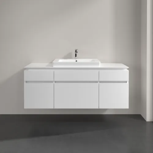 Bild von VILLEROY BOCH Legato Waschbeckenunterschrank, 5 Auszüge, 1400 x 550 x 500 mm, Glossy White / Glossy White #B68500DH