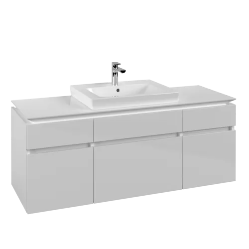 Bild von VILLEROY BOCH Legato Waschbeckenunterschrank, 5 Auszüge, 1400 x 550 x 500 mm, Glossy White / Glossy White #B68500DH
