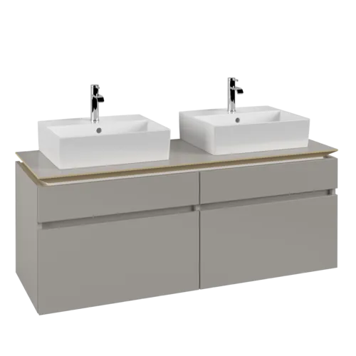 Bild von VILLEROY BOCH Legato Waschbeckenunterschrank, 4 Auszüge, 1400 x 550 x 500 mm, Soft Grey / Soft Grey #B66900VK