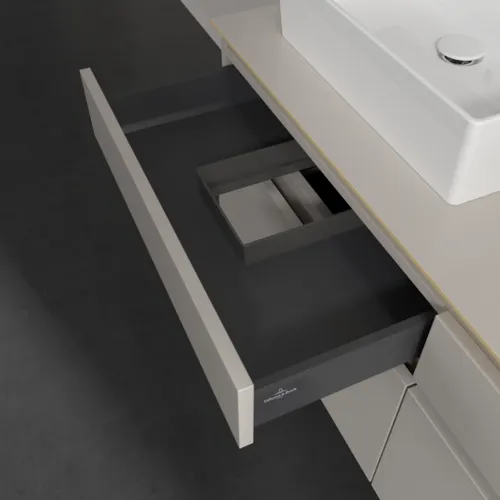 Bild von VILLEROY BOCH Legato Waschbeckenunterschrank, 4 Auszüge, 1400 x 550 x 500 mm, Soft Grey / Soft Grey #B66900VK