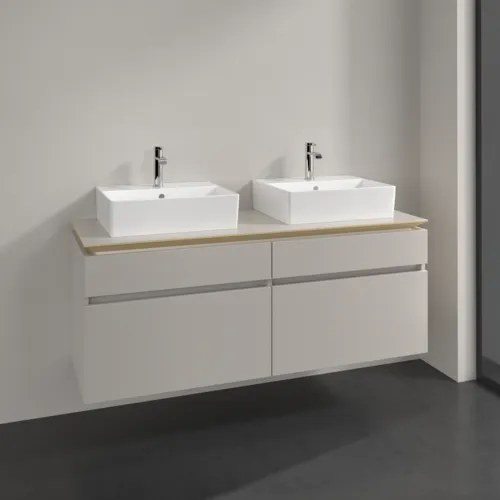 Bild von VILLEROY BOCH Legato Waschbeckenunterschrank, 4 Auszüge, 1400 x 550 x 500 mm, Soft Grey / Soft Grey #B66900VK