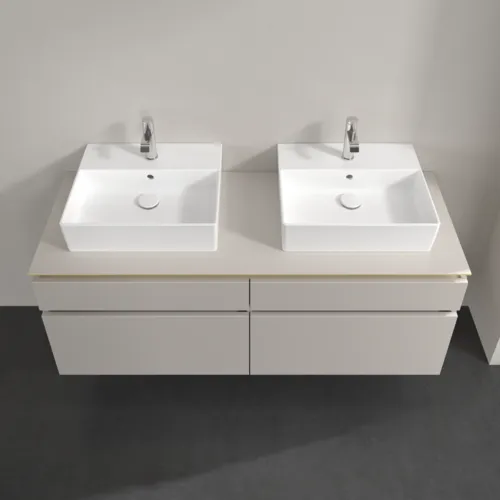 Bild von VILLEROY BOCH Legato Waschbeckenunterschrank, 4 Auszüge, 1400 x 550 x 500 mm, Soft Grey / Soft Grey #B66900VK