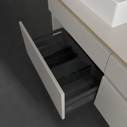 Bild von VILLEROY BOCH Legato Waschbeckenunterschrank, 4 Auszüge, 1400 x 550 x 500 mm, Soft Grey / Soft Grey #B66900VK