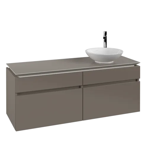 Bild von VILLEROY BOCH Legato Waschbeckenunterschrank, 4 Auszüge, 1400 x 550 x 500 mm, Truffle Grey / Truffle Grey #B59000VG