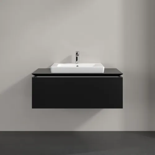 Bild von VILLEROY BOCH Legato Waschbeckenunterschrank, 1 Auszug, 1000 x 380 x 500 mm, Black Matt Lacquer / Black Matt Lacquer #B68000PD