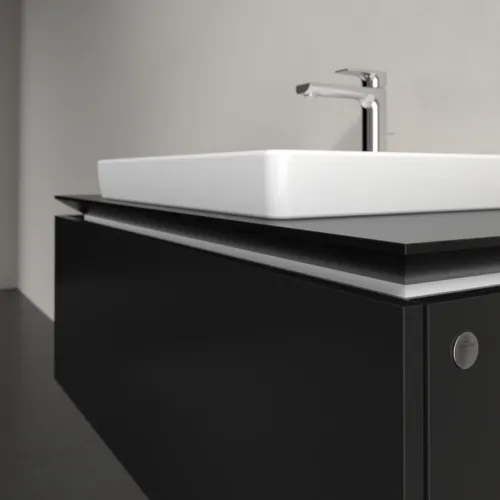Bild von VILLEROY BOCH Legato Waschbeckenunterschrank, 1 Auszug, 1000 x 380 x 500 mm, Black Matt Lacquer / Black Matt Lacquer #B68000PD