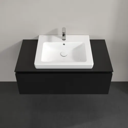 Bild von VILLEROY BOCH Legato Waschbeckenunterschrank, 1 Auszug, 1000 x 380 x 500 mm, Black Matt Lacquer / Black Matt Lacquer #B68000PD
