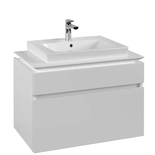 Bild von VILLEROY BOCH Legato Waschbeckenunterschrank, mit Beleuchtung, 2 Auszüge, 800 x 550 x 500 mm, White Matt / White Matt #B679L0MS