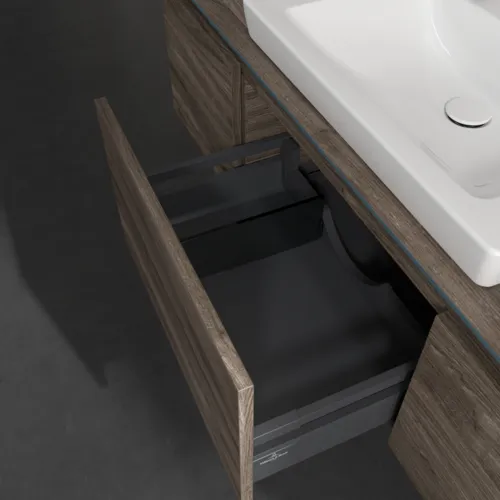 Bild von VILLEROY BOCH Legato Waschbeckenunterschrank, 3 Auszüge, 1200 x 380 x 500 mm, Stone Oak / Stone Oak #B68200RK