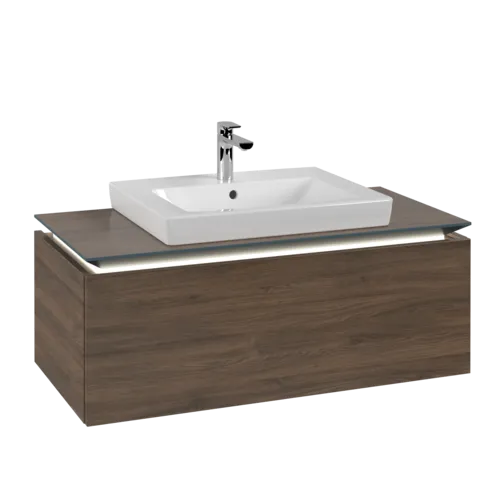 Bild von VILLEROY BOCH Legato Waschbeckenunterschrank, mit Beleuchtung, 1 Auszug, 1000 x 380 x 500 mm, Arizona Oak / Arizona Oak #B680L0VH