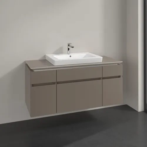 Bild von VILLEROY BOCH Legato Waschbeckenunterschrank, 5 Auszüge, 1200 x 550 x 500 mm, Truffle Grey / Truffle Grey #B68300VG