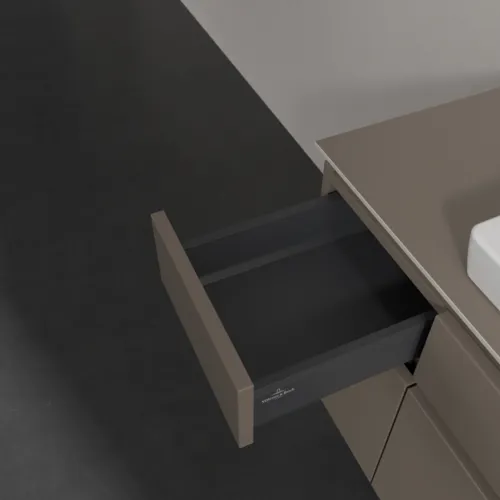 Bild von VILLEROY BOCH Legato Waschbeckenunterschrank, 5 Auszüge, 1200 x 550 x 500 mm, Truffle Grey / Truffle Grey #B68300VG