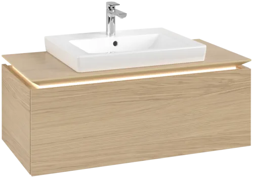 Bild von VILLEROY BOCH Legato Waschbeckenunterschrank, mit Beleuchtung, 1 Auszug, 1000 x 380 x 500 mm, Nordic Oak / Nordic Oak #B680L0VJ