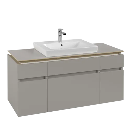 Bild von VILLEROY BOCH Legato Waschbeckenunterschrank, 5 Auszüge, 1200 x 550 x 500 mm, Soft Grey / Soft Grey #B68300VK