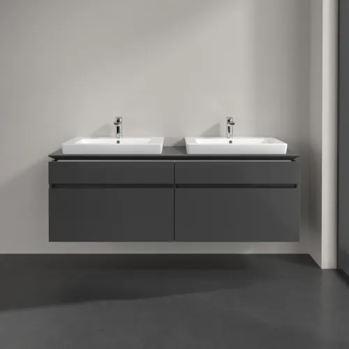 Bild von VILLEROY BOCH Legato Waschbeckenunterschrank, 4 Auszüge, 1600 x 550 x 500 mm, Glossy Grey / Glossy Grey #B69300FP