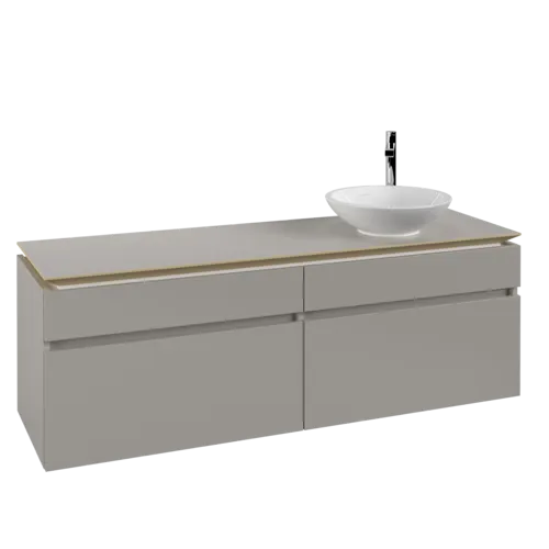 Bild von VILLEROY BOCH Legato Waschbeckenunterschrank, 4 Auszüge, 1600 x 550 x 500 mm, Soft Grey / Soft Grey #B59800VK