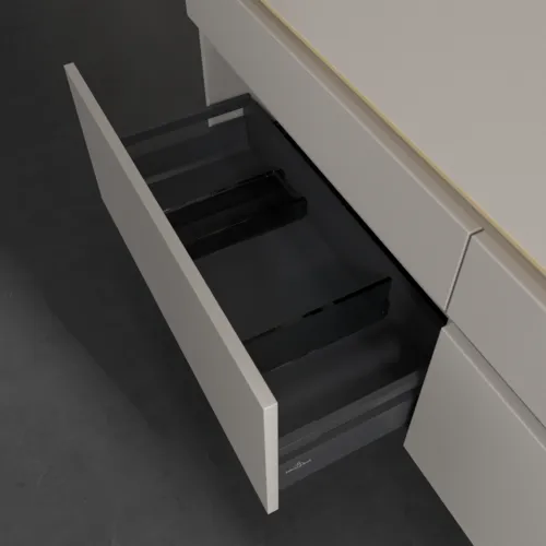 Bild von VILLEROY BOCH Legato Waschbeckenunterschrank, 4 Auszüge, 1600 x 550 x 500 mm, Soft Grey / Soft Grey #B59800VK
