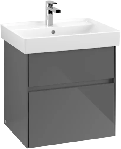 Bild von VILLEROY BOCH Collaro Waschbeckenunterschrank, mit Beleuchtung, 2 Auszüge, 554 x 546 x 444 mm, Glossy Grey #C008B0FP