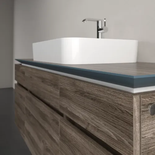 Bild von VILLEROY BOCH Legato Waschbeckenunterschrank, 5 Auszüge, 1400 x 550 x 500 mm, Stone Oak / Stone Oak #B76000RK