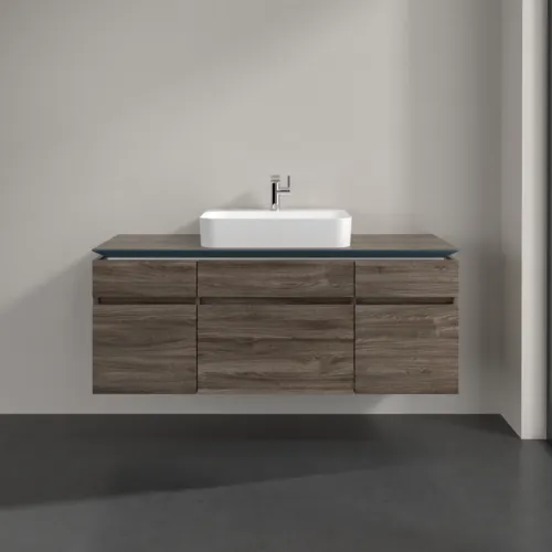 Bild von VILLEROY BOCH Legato Waschbeckenunterschrank, 5 Auszüge, 1400 x 550 x 500 mm, Stone Oak / Stone Oak #B76000RK