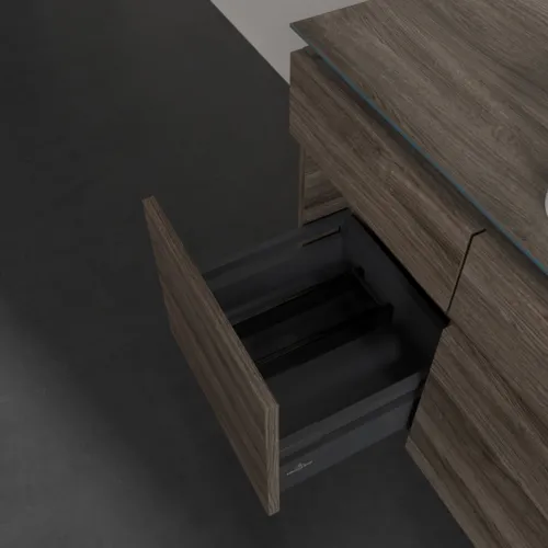 Bild von VILLEROY BOCH Legato Waschbeckenunterschrank, 5 Auszüge, 1400 x 550 x 500 mm, Stone Oak / Stone Oak #B76000RK