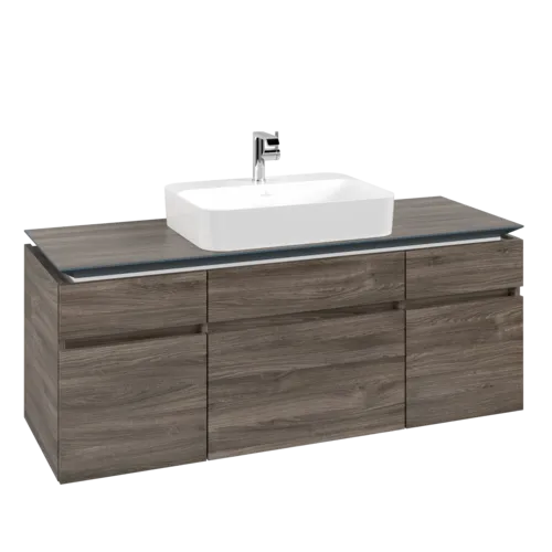 Bild von VILLEROY BOCH Legato Waschbeckenunterschrank, 5 Auszüge, 1400 x 550 x 500 mm, Stone Oak / Stone Oak #B76000RK
