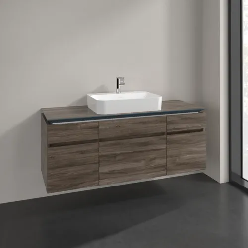 Bild von VILLEROY BOCH Legato Waschbeckenunterschrank, 5 Auszüge, 1400 x 550 x 500 mm, Stone Oak / Stone Oak #B76000RK