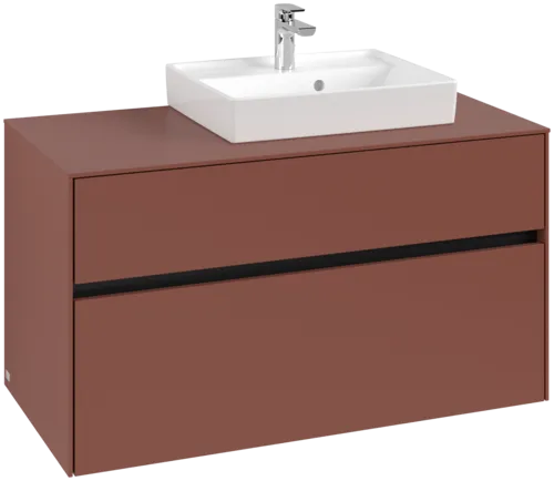 Bild von VILLEROY BOCH Collaro Waschbeckenunterschrank, mit Beleuchtung, 2 Auszüge, 1000 x 548 x 500 mm, Wine Red / Wine Red #C015B0AH