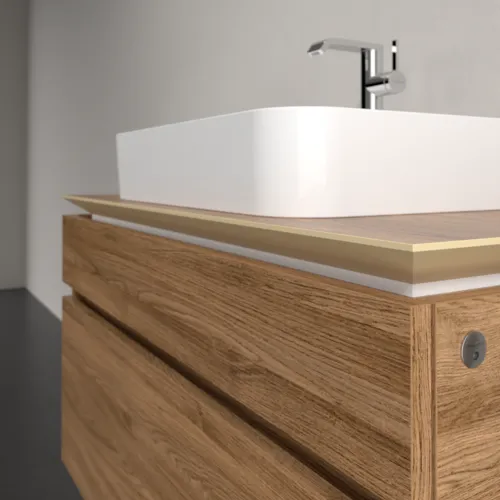 Bild von VILLEROY BOCH Legato Waschbeckenunterschrank, mit Beleuchtung, 2 Auszüge, 1000 x 550 x 500 mm, Kansas Oak / Kansas Oak #B756L0RH