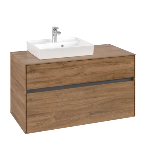 Bild von VILLEROY BOCH Collaro Waschbeckenunterschrank, 2 Auszüge, 1000 x 548 x 500 mm, Kansas Oak #C01400RH