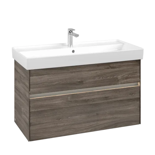 Bild von VILLEROY BOCH Collaro Waschbeckenunterschrank, mit Beleuchtung, 2 Auszüge, 954 x 546 x 444 mm, Stone Oak #C011B0RK