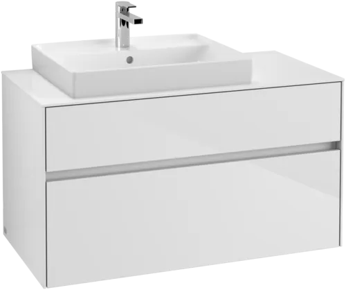 Picture of VILLEROY BOCH Collaro Vanity unit, 2 pull-out compartments, 1000 x 548 x 500 mm, Glossy White / Glossy White #C01700DH