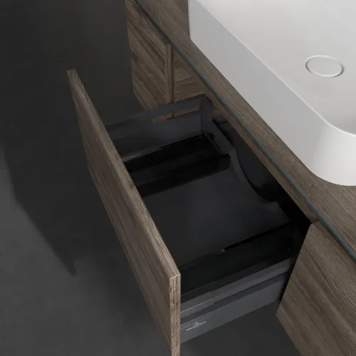 Bild von VILLEROY BOCH Legato Waschbeckenunterschrank, mit Beleuchtung, 3 Auszüge, 1200 x 380 x 500 mm, Stone Oak / Stone Oak #B757L0RK
