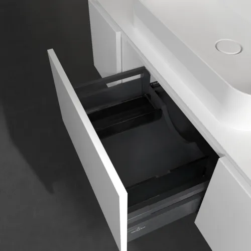 Picture of VILLEROY BOCH Legato Vanity unit, 3 pull-out compartments, 1200 x 380 x 500 mm, Glossy White / Glossy White #B75700DH