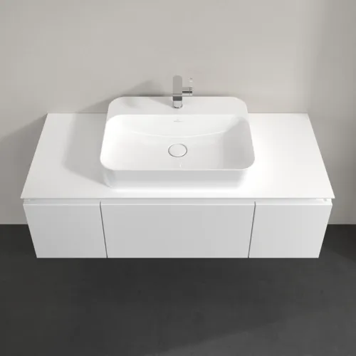 Picture of VILLEROY BOCH Legato Vanity unit, 3 pull-out compartments, 1200 x 380 x 500 mm, Glossy White / Glossy White #B75700DH