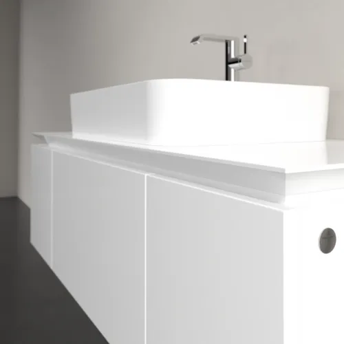 Picture of VILLEROY BOCH Legato Vanity unit, 3 pull-out compartments, 1200 x 380 x 500 mm, Glossy White / Glossy White #B75700DH