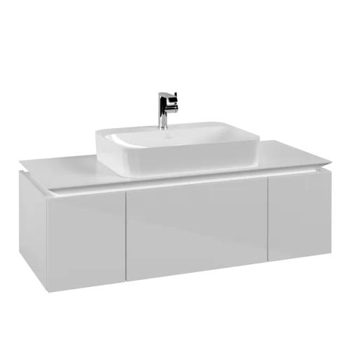 Obrázek VILLEROY BOCH Legato toaletní skříňka, 3 výsuvy, 1200 x 380 x 500 mm, lesklá bílá / lesklá bílá #B75700DH