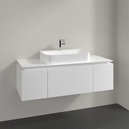 Picture of VILLEROY BOCH Legato Vanity unit, 3 pull-out compartments, 1200 x 380 x 500 mm, Glossy White / Glossy White #B75700DH
