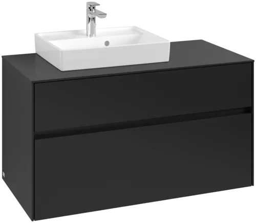 Bild von VILLEROY BOCH Collaro Waschbeckenunterschrank, 2 Auszüge, 1000 x 548 x 500 mm, Volcano Black / Volcano Black #C01400VL