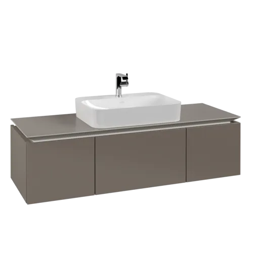 Bild von VILLEROY BOCH Legato Waschbeckenunterschrank, 3 Auszüge, 1400 x 380 x 500 mm, Truffle Grey / Truffle Grey #B75900VG