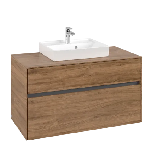 Bild von VILLEROY BOCH Collaro Waschbeckenunterschrank, 2 Auszüge, 1000 x 548 x 500 mm, Kansas Oak #C01600RH