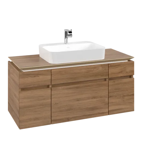 Bild von VILLEROY BOCH Legato Waschbeckenunterschrank, 5 Auszüge, 1200 x 550 x 500 mm, Kansas Oak / Kansas Oak #B75800RH