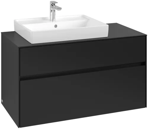 Bild von VILLEROY BOCH Collaro Waschbeckenunterschrank, 2 Auszüge, 1000 x 548 x 500 mm, Volcano Black / Volcano Black #C01700VL