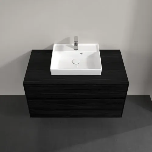 Bild von VILLEROY BOCH Collaro Waschbeckenunterschrank, mit Beleuchtung, 2 Auszüge, 1000 x 548 x 500 mm, Black Oak / Black Oak #C016B0AB