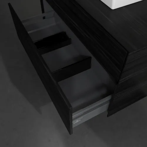 Bild von VILLEROY BOCH Collaro Waschbeckenunterschrank, mit Beleuchtung, 2 Auszüge, 1000 x 548 x 500 mm, Black Oak / Black Oak #C016B0AB