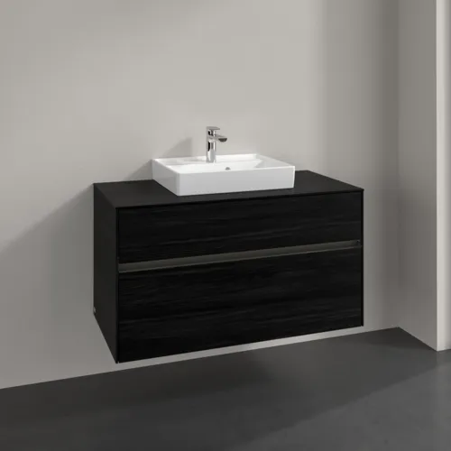 Bild von VILLEROY BOCH Collaro Waschbeckenunterschrank, mit Beleuchtung, 2 Auszüge, 1000 x 548 x 500 mm, Black Oak / Black Oak #C016B0AB