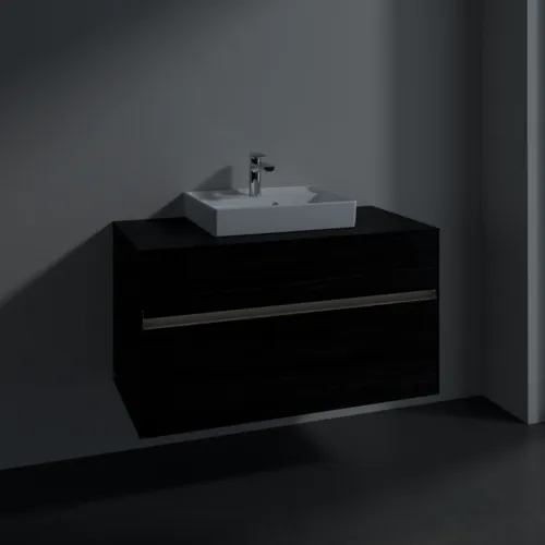 Bild von VILLEROY BOCH Collaro Waschbeckenunterschrank, mit Beleuchtung, 2 Auszüge, 1000 x 548 x 500 mm, Black Oak / Black Oak #C016B0AB