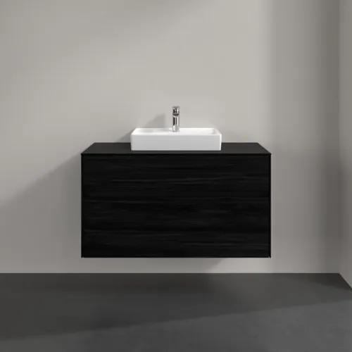 Bild von VILLEROY BOCH Collaro Waschbeckenunterschrank, mit Beleuchtung, 2 Auszüge, 1000 x 548 x 500 mm, Black Oak / Black Oak #C016B0AB